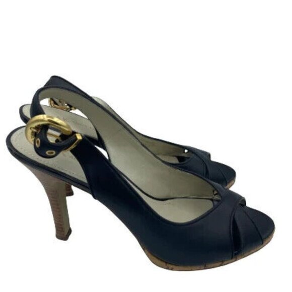 Anne Klein Women Black Slingback Heels 9M Classic Office Workwear Comfy - Picture 2 of 11